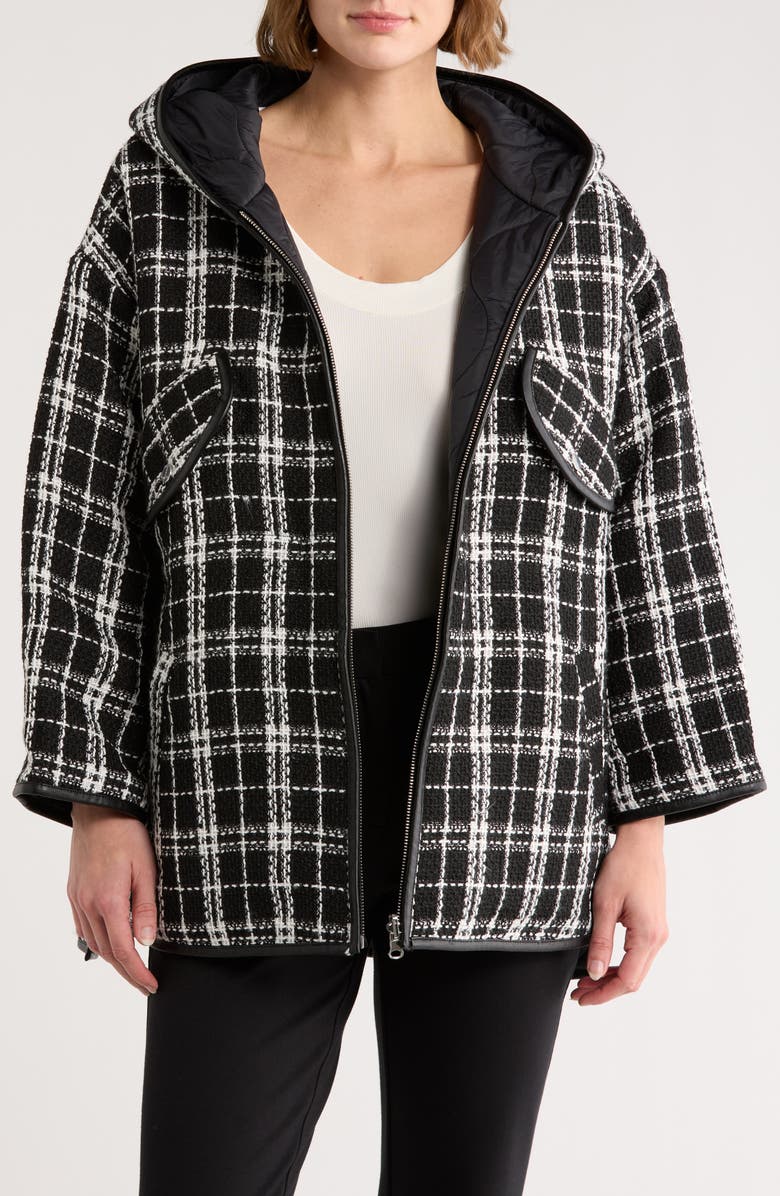 maje Reversible Hooded Jacket, Alternate, color, Noir