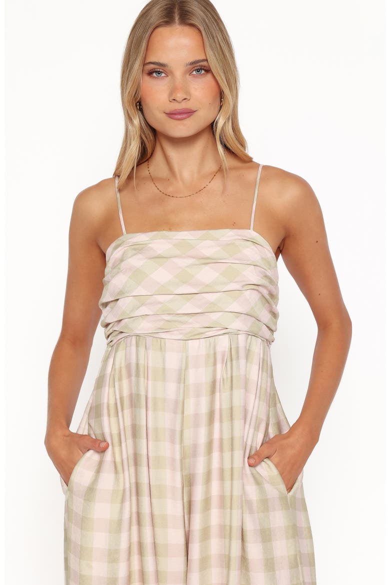 Pricilla Wide Leg Jumpsuit, Alternate, color, GREEN/ PINK GINGHAM
