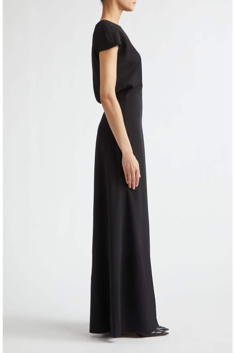 Cutout Back Sablé Trumpet Dress, Alternate, color, BLACK