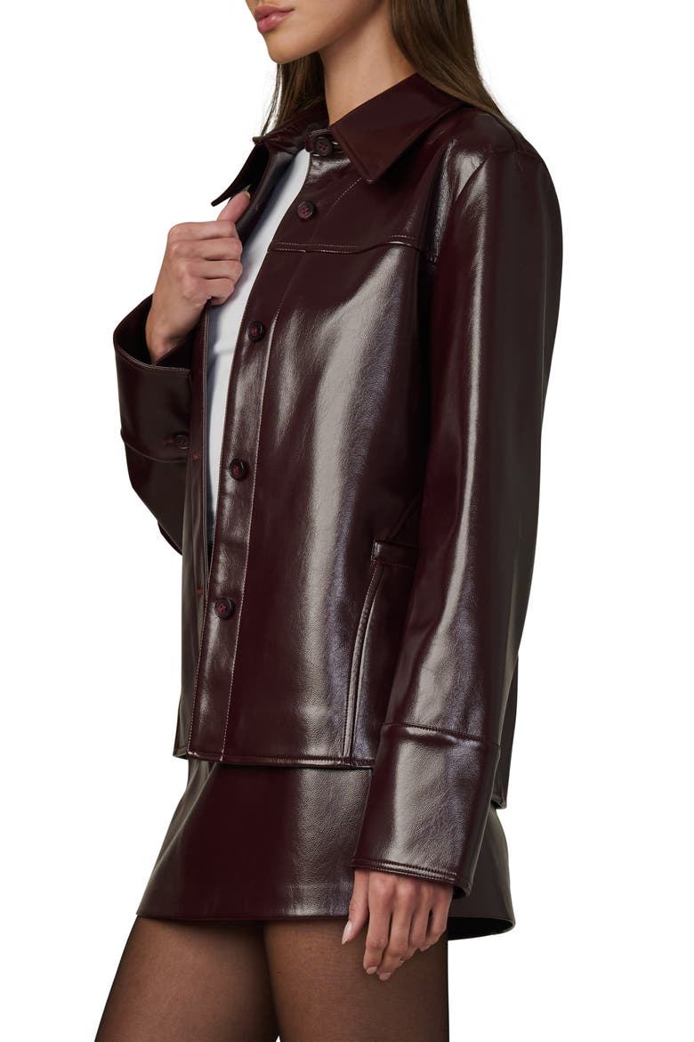 The Daisy Faux Leather Jacket, Alternate, color, BORDEAUX