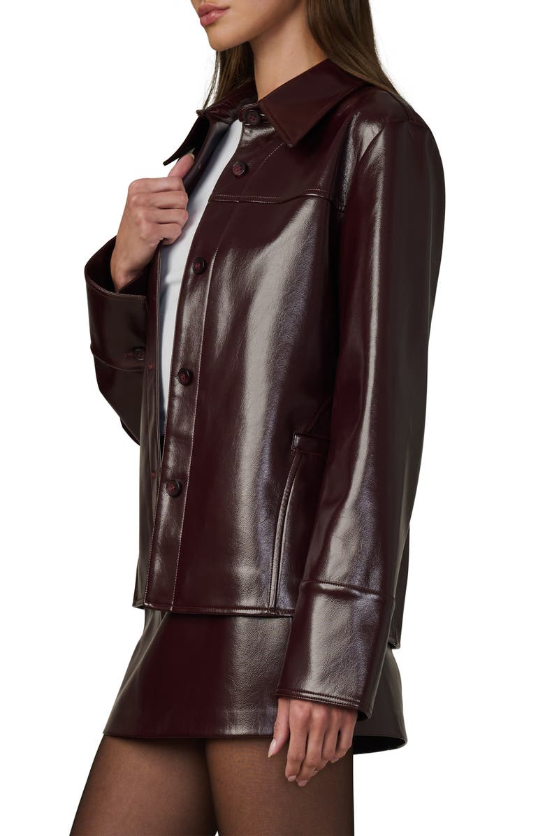 Joe's Jeans The Daisy Faux Leather Jacket, Alternate, color, Bordeaux