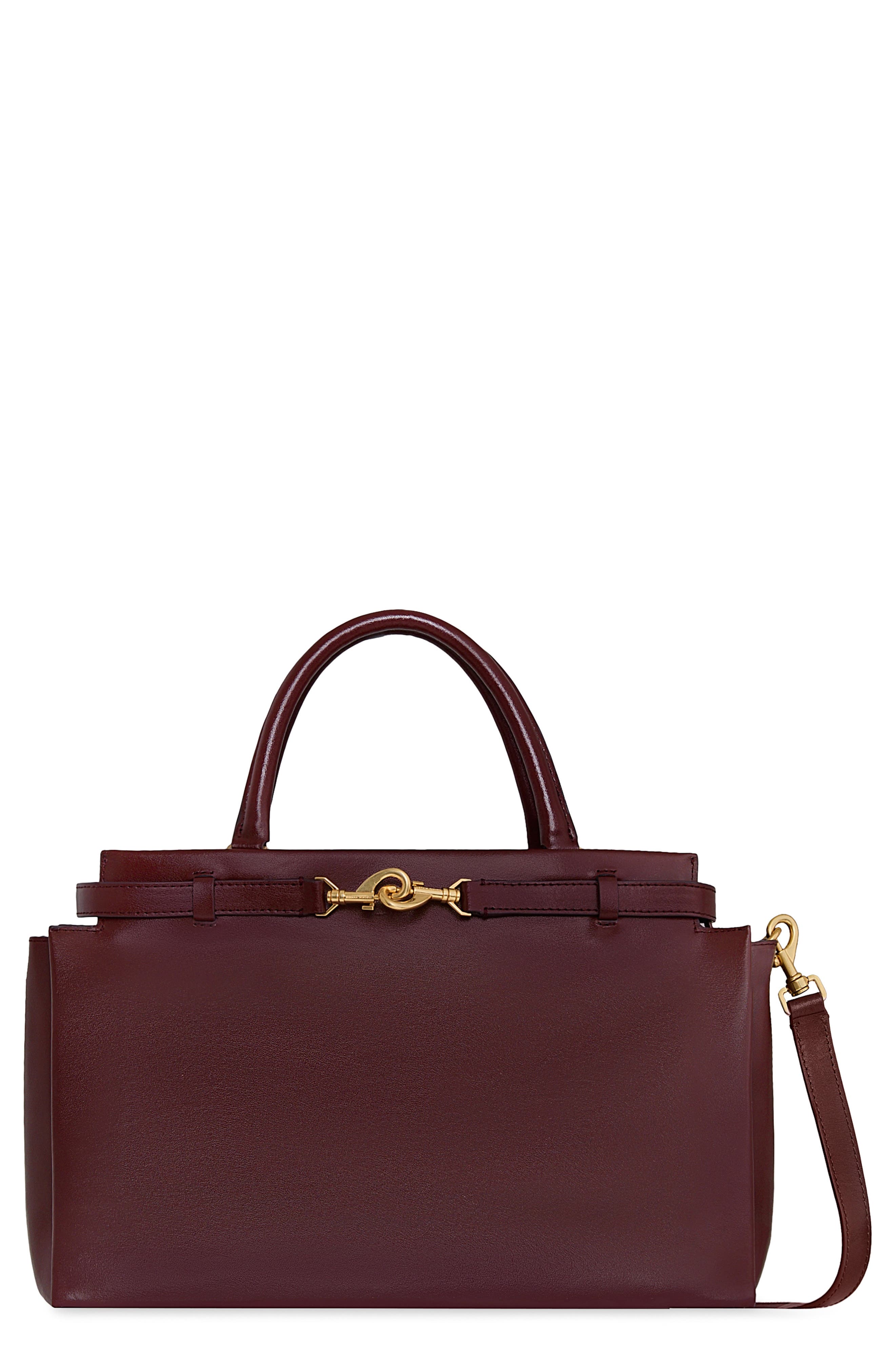 Rebecca Minkoff Insider Leather Shoulder Bag, Main, color, Port