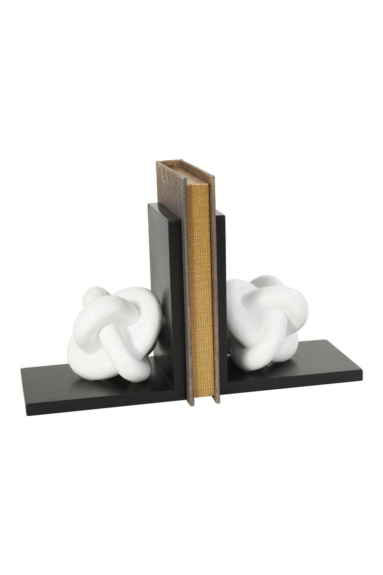 Contemporary Set of 2 Bookends, Alternate, color, WHITE