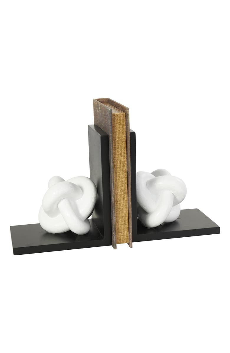UMA Contemporary Set of 2 Bookends, Alternate, color, White