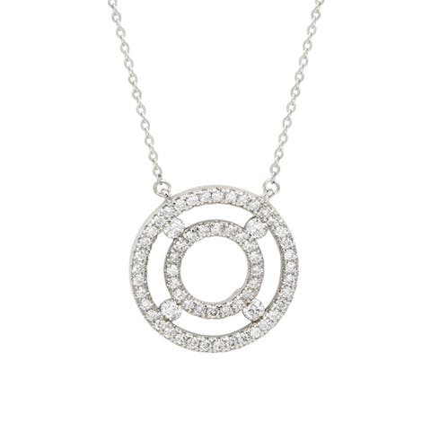 14K Gold Diamond Double Circle Necklace