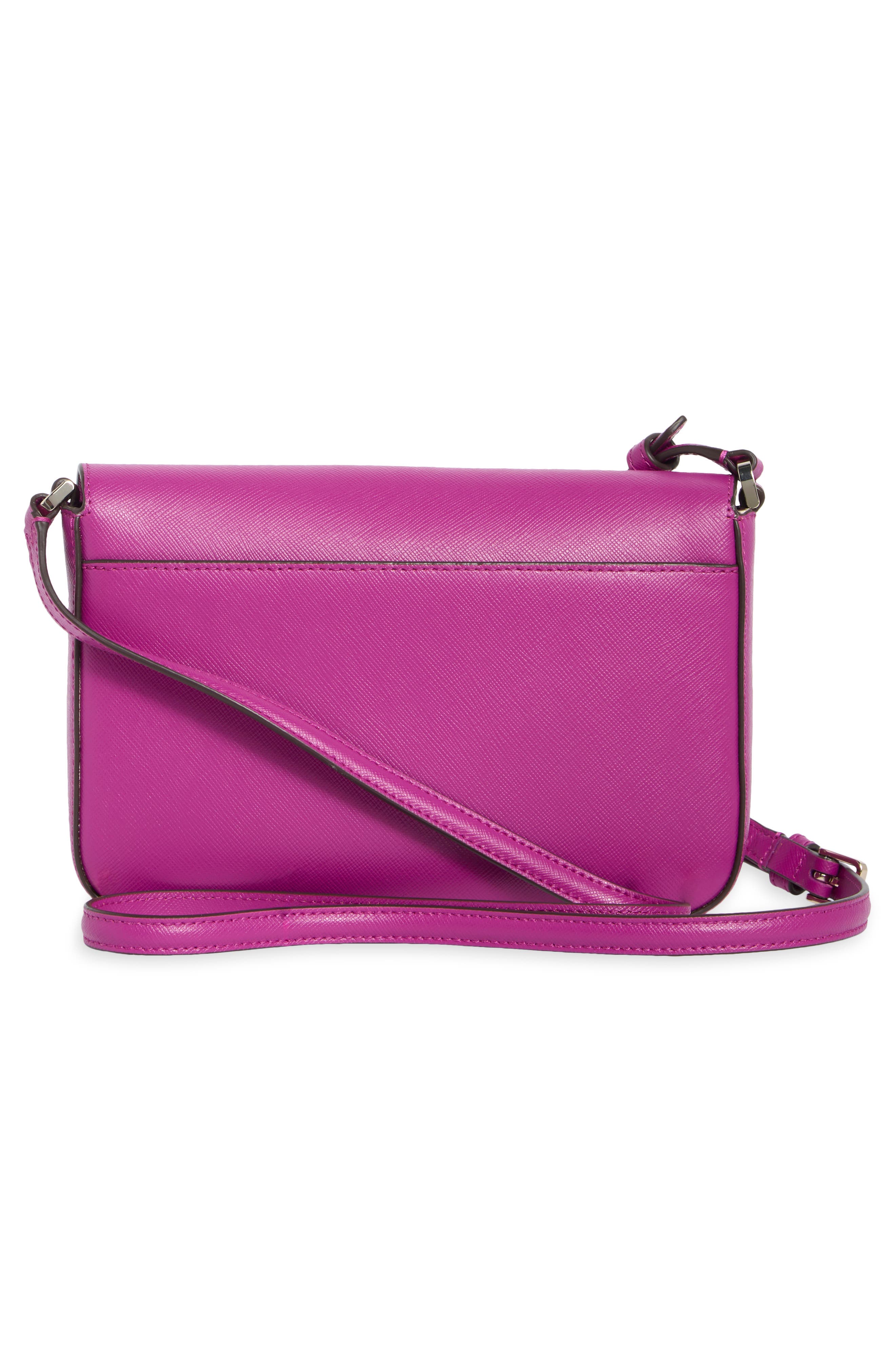envelope flap leather crossbody bag, Alternate, color, BAJA ROSE
