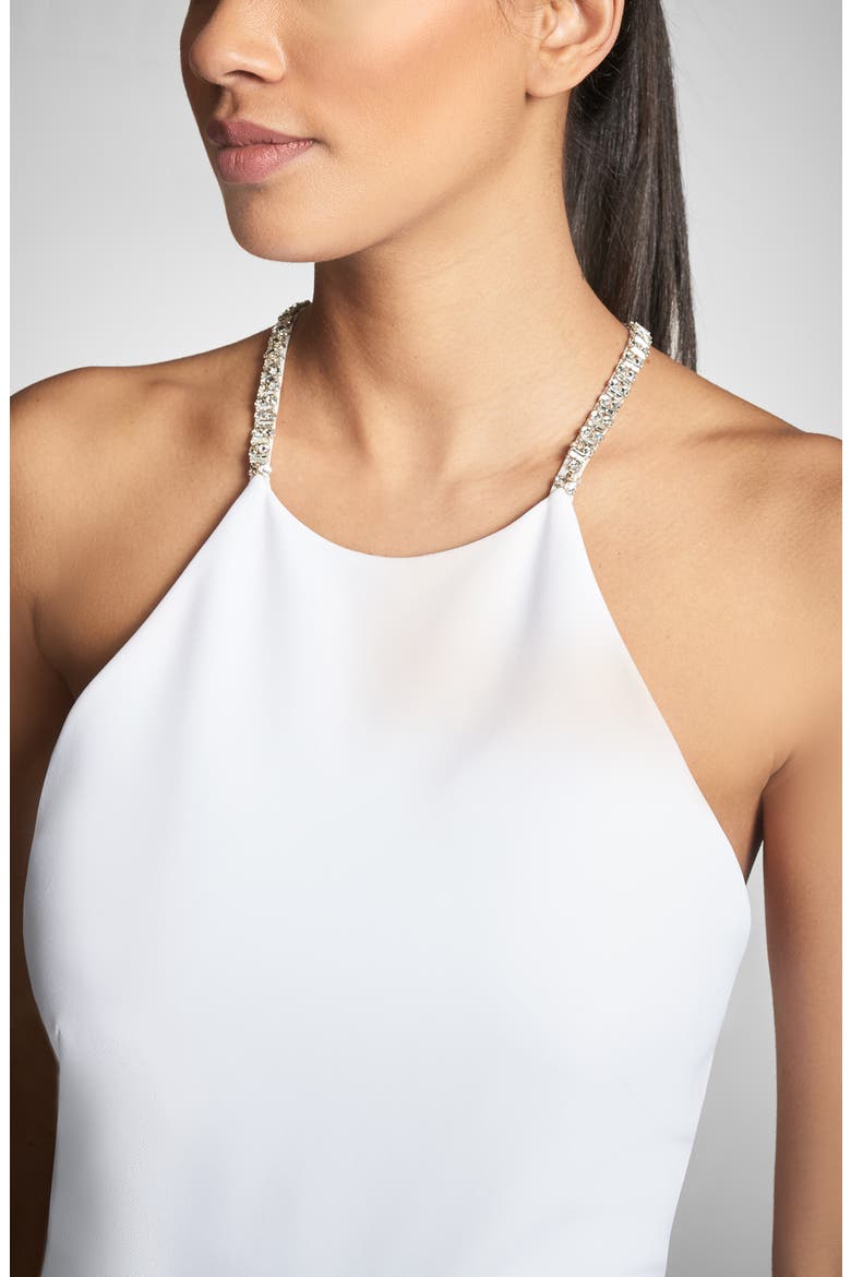 Alexa Crystal Detail Halter Neck Jumpsuit, Alternate, color, IVORY