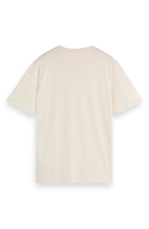 Scotch & Soda Embroidered Logo Organic Cotton Graphic T-shirt In White