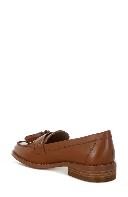 Rag & Co Women's Brown Yelena Real Leather Tassel Loafers In Tan In Tan
