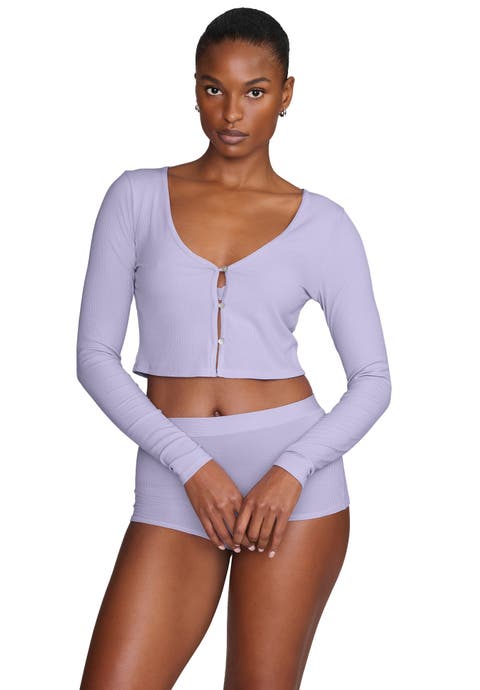 The Cropped Cardigan (Modal Silk Rib)