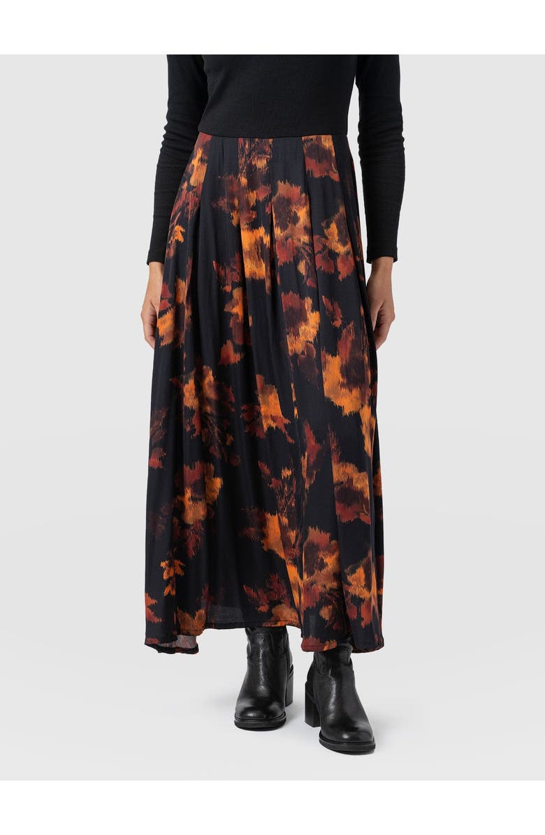 Saint + Sofia Renee Contrast Dress, Alternate, color, Autumn Floral