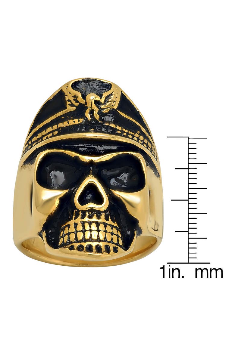 Men's 18k Gold Plated Skull Ring, Alternate, color, GOLD