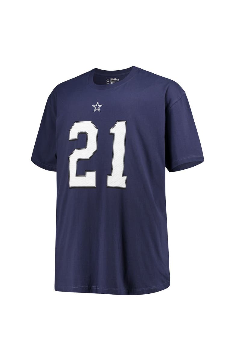 NFL Men's Ezekiel Elliott Navy Dallas Cowboys Big & Tall Player Name & Number T-Shirt, Alternate, color,