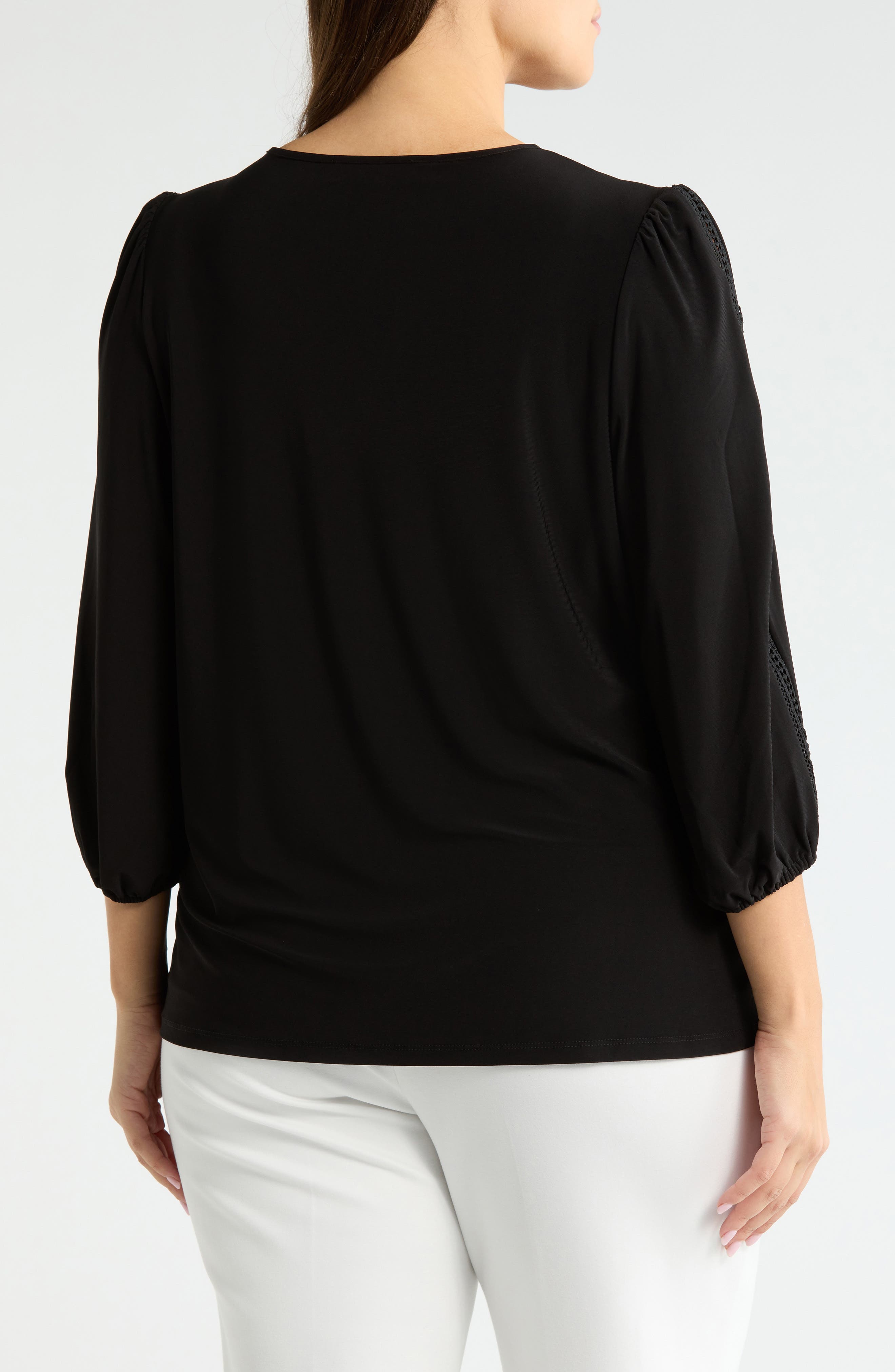 Lace Inset Sleeve Top - image 2