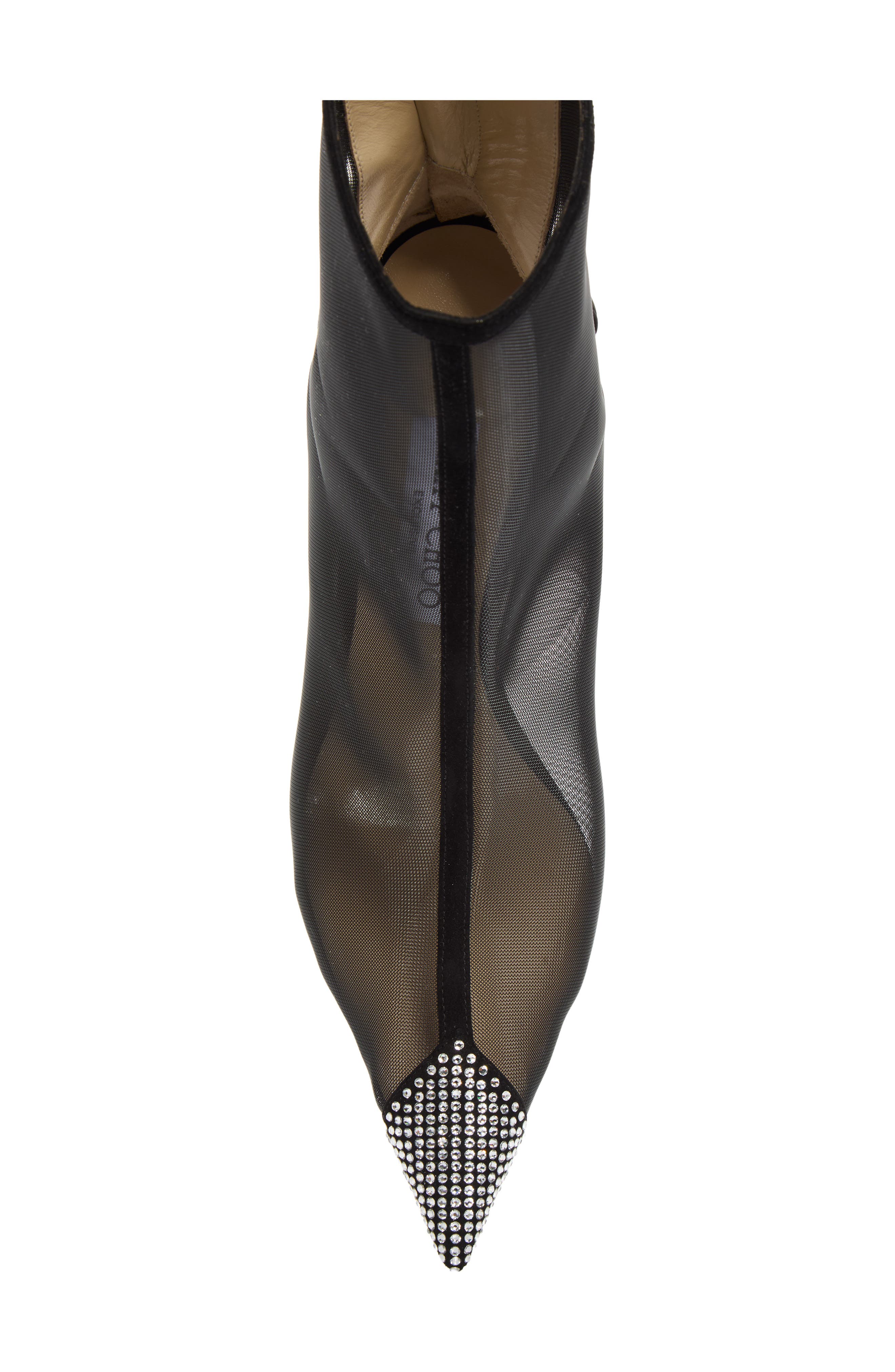 Naidoo Crystal Pointed Toe Mesh Bootie (Nordstrom Exclusive), Alternate, color, BLACK/ BLACK/ CRYSTAL