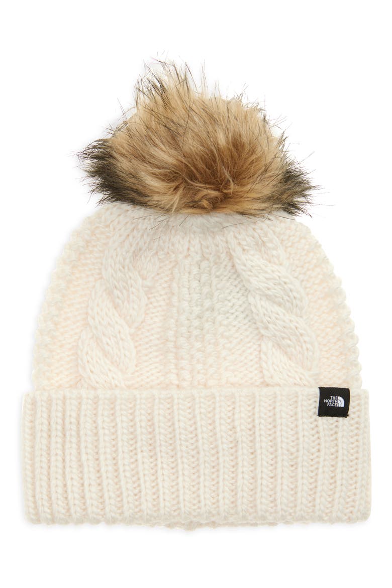 Kids Oh Mega Beanie with Faux Fur Pom, Main, color, WHITE DUNE