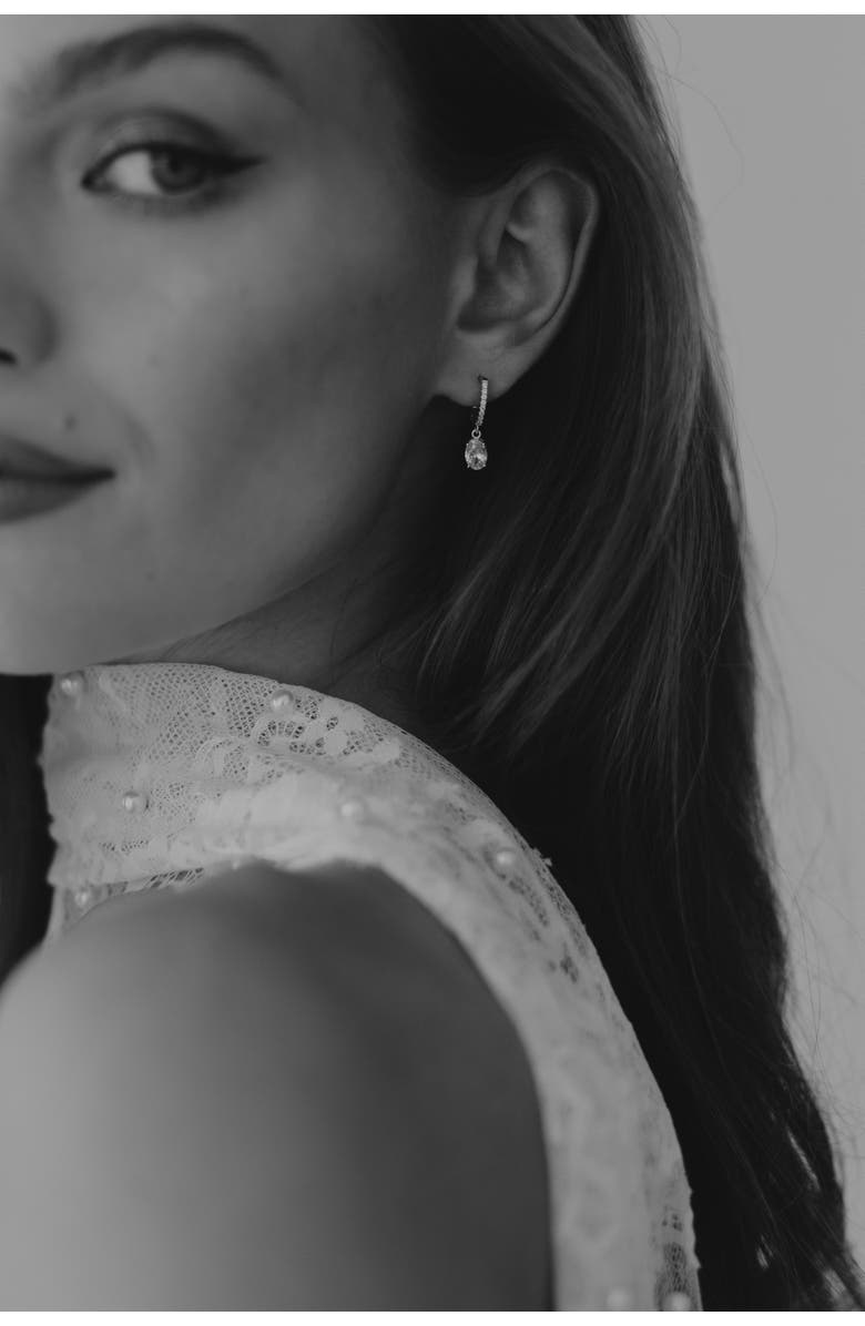 Untamed Petals Duchess Crystal Drop Earrings, Alternate, color, Silver