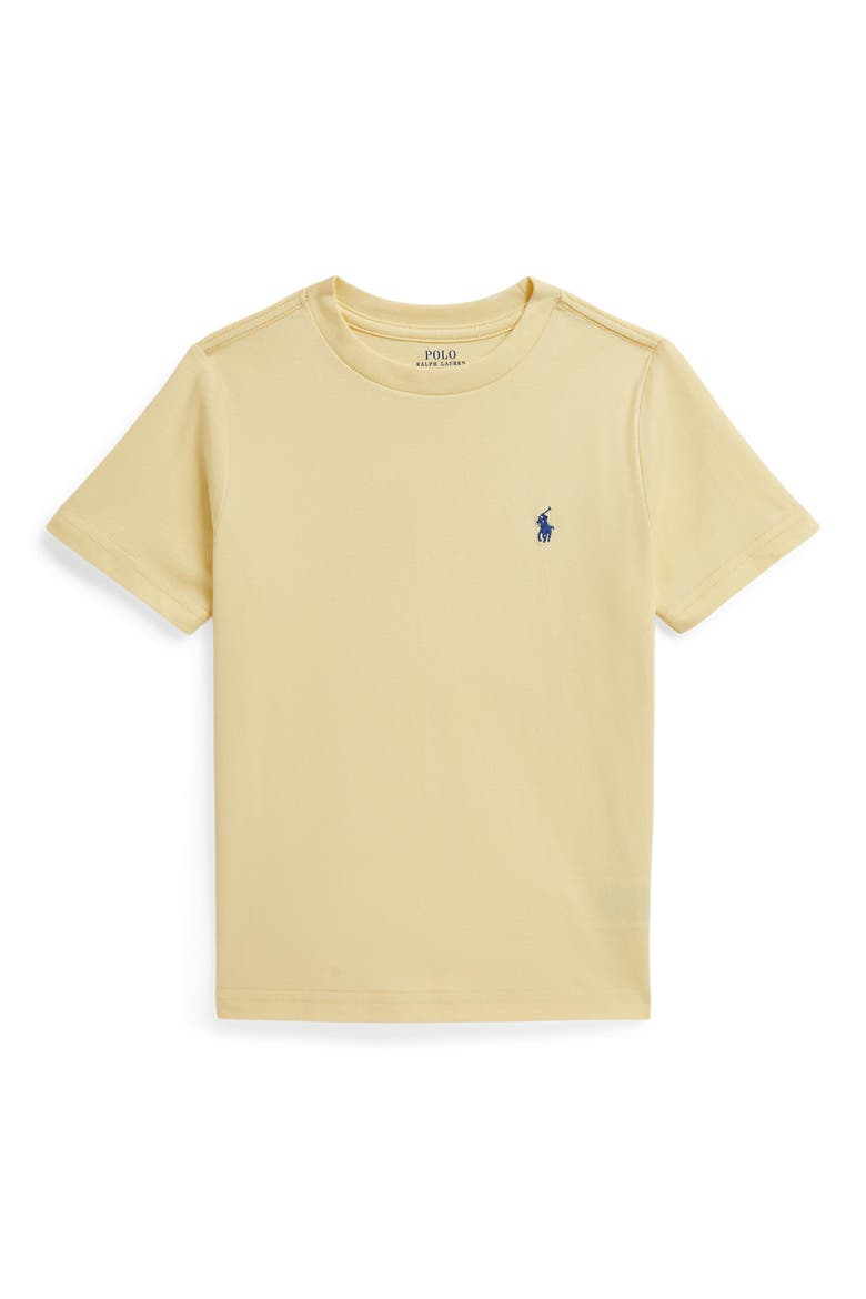 Kids' Cotton Crewneck T-Shirt, Main, color, BEACH YELLOW