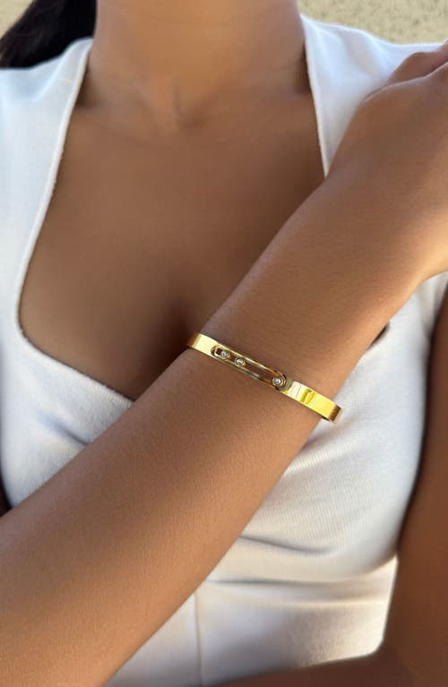 Adornia Tarnish Resistant Cubic Zirconia Bangle Bracelet In Gold