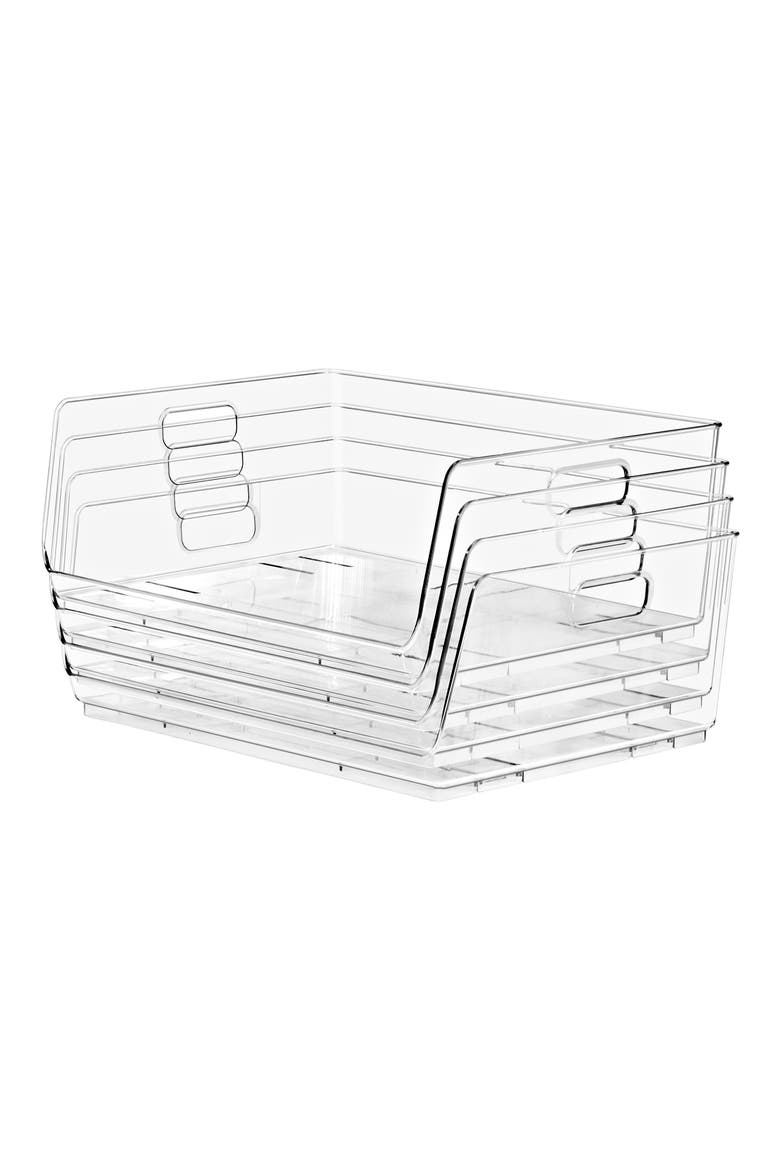 Set of 6 Large Stackable Baskets, Alternate, color, NO COLOR