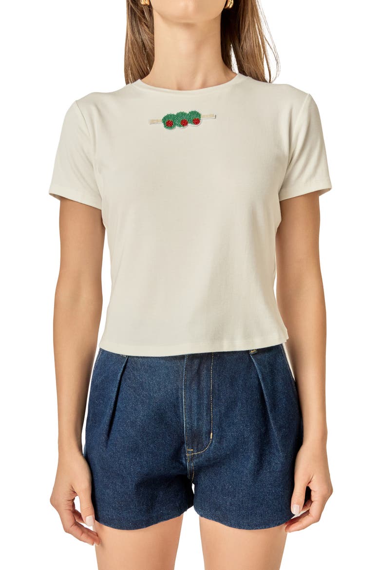 Beaded Olive Baby T-Shirt, Alternate, color, WHITE