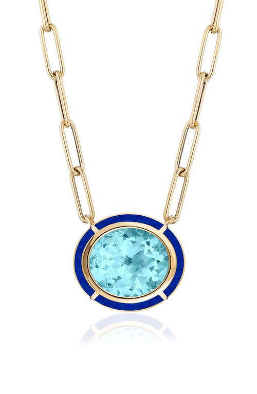 Goshwara Melange Blue Topaz Pendant Necklace In Gold