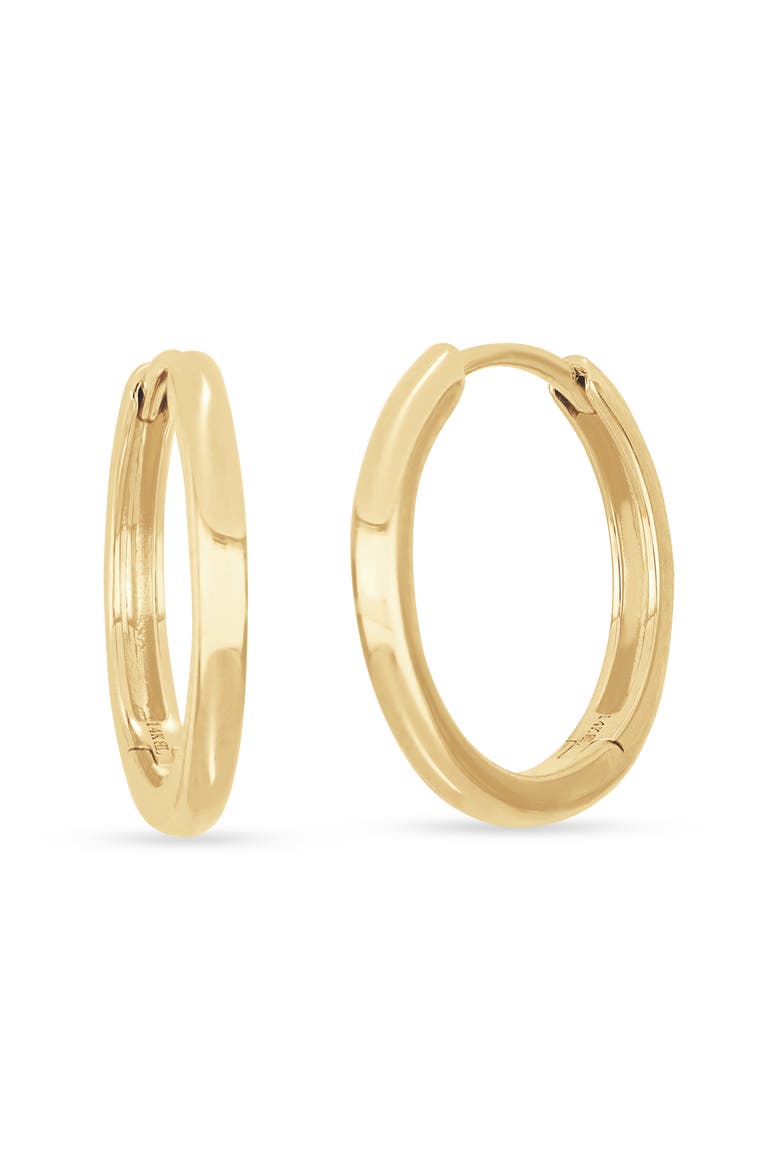 14k Gold 15mm Smooth Hoop Earrings, Main, color, 14K YELLOW GOLD