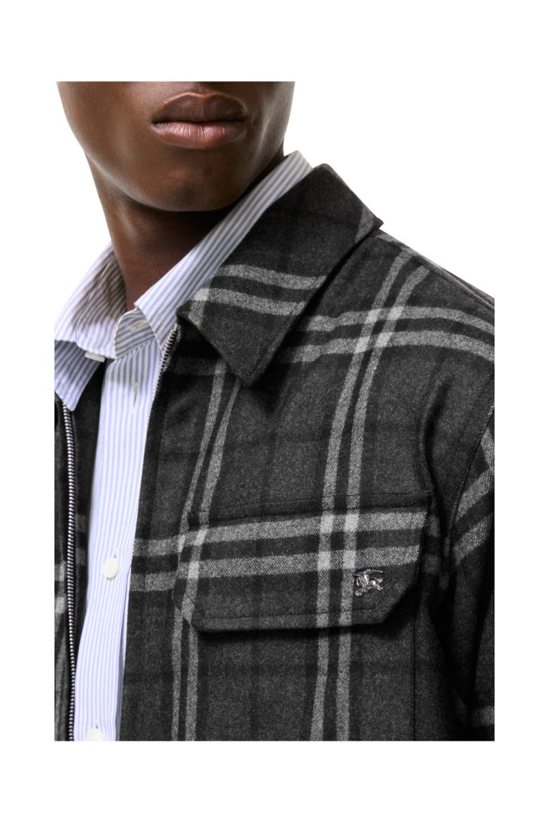 Check Wool Cashmere Overshirt, Alternate, color, Iron grey