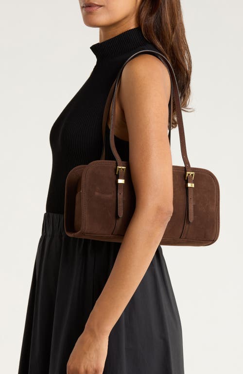 Bcbg Suede East/west Shoulder Bag In Brown