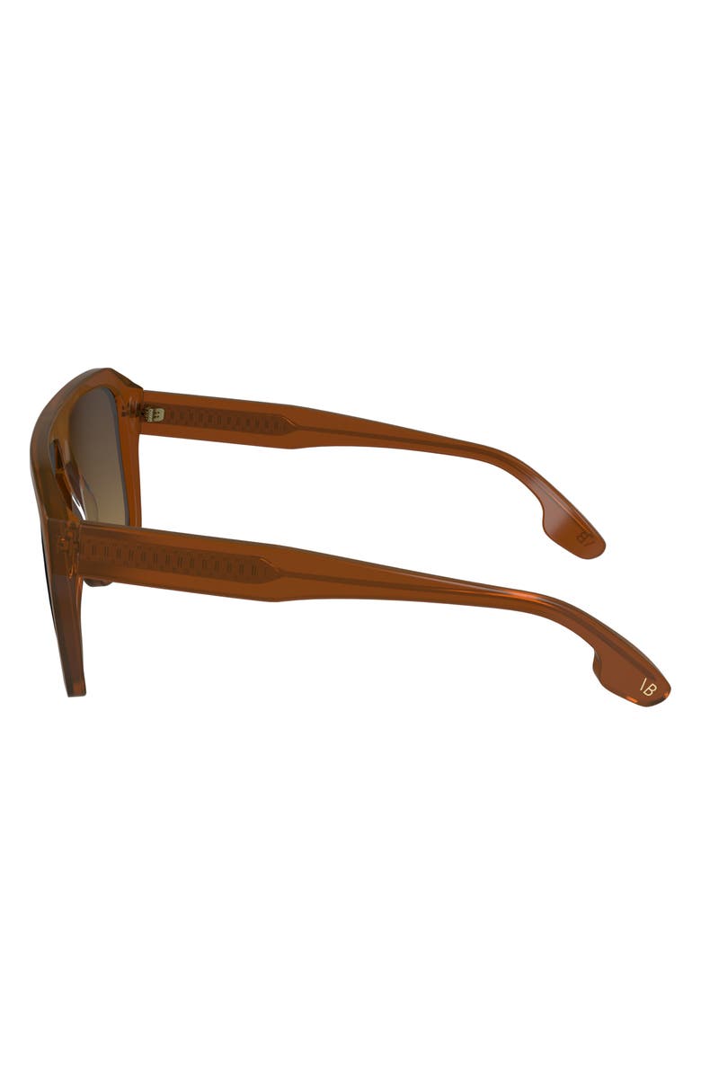 Victoria Beckham 59mm Chain Navigator Sunglasses, Alternate, color, Caramel