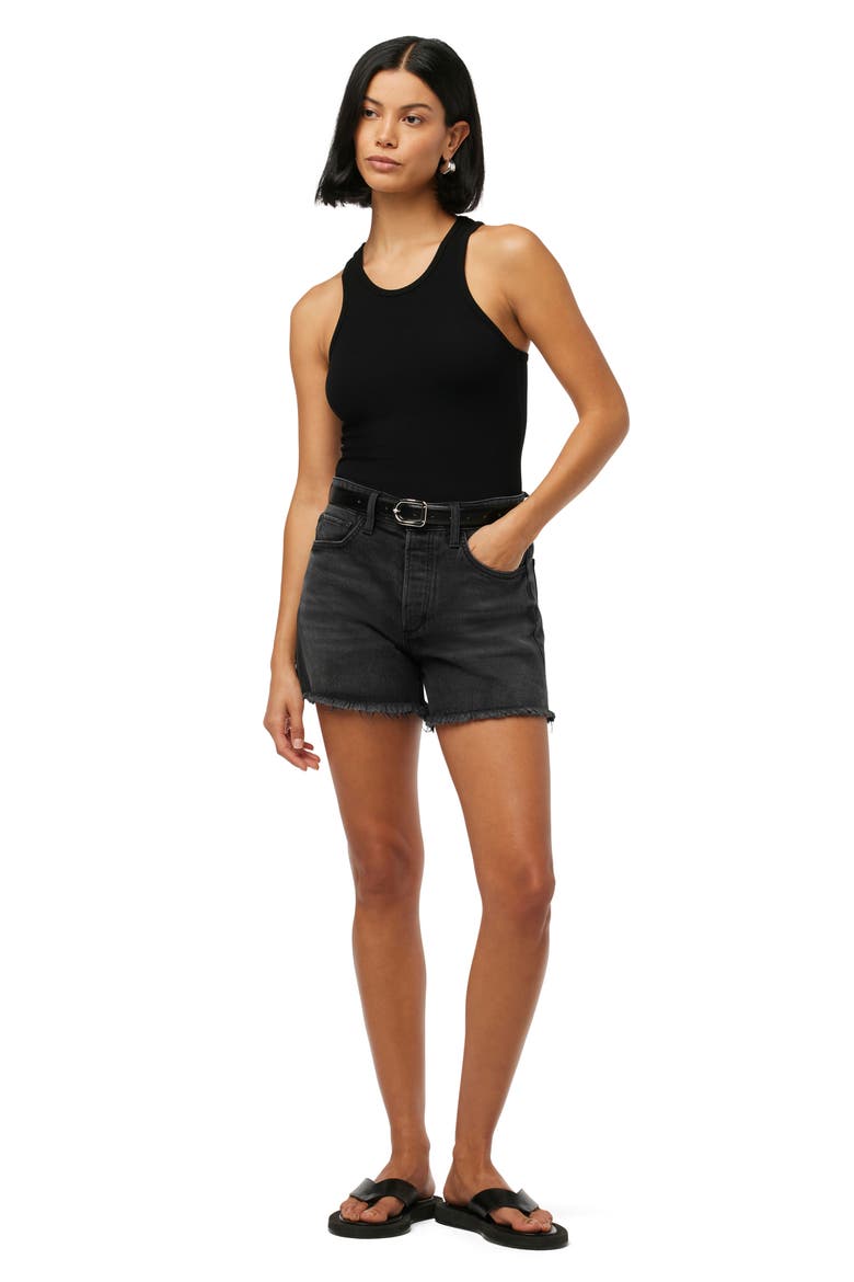 The Jessie Frayed High Waist Relaxed Denim Shorts, Alternate, color, FINESSE