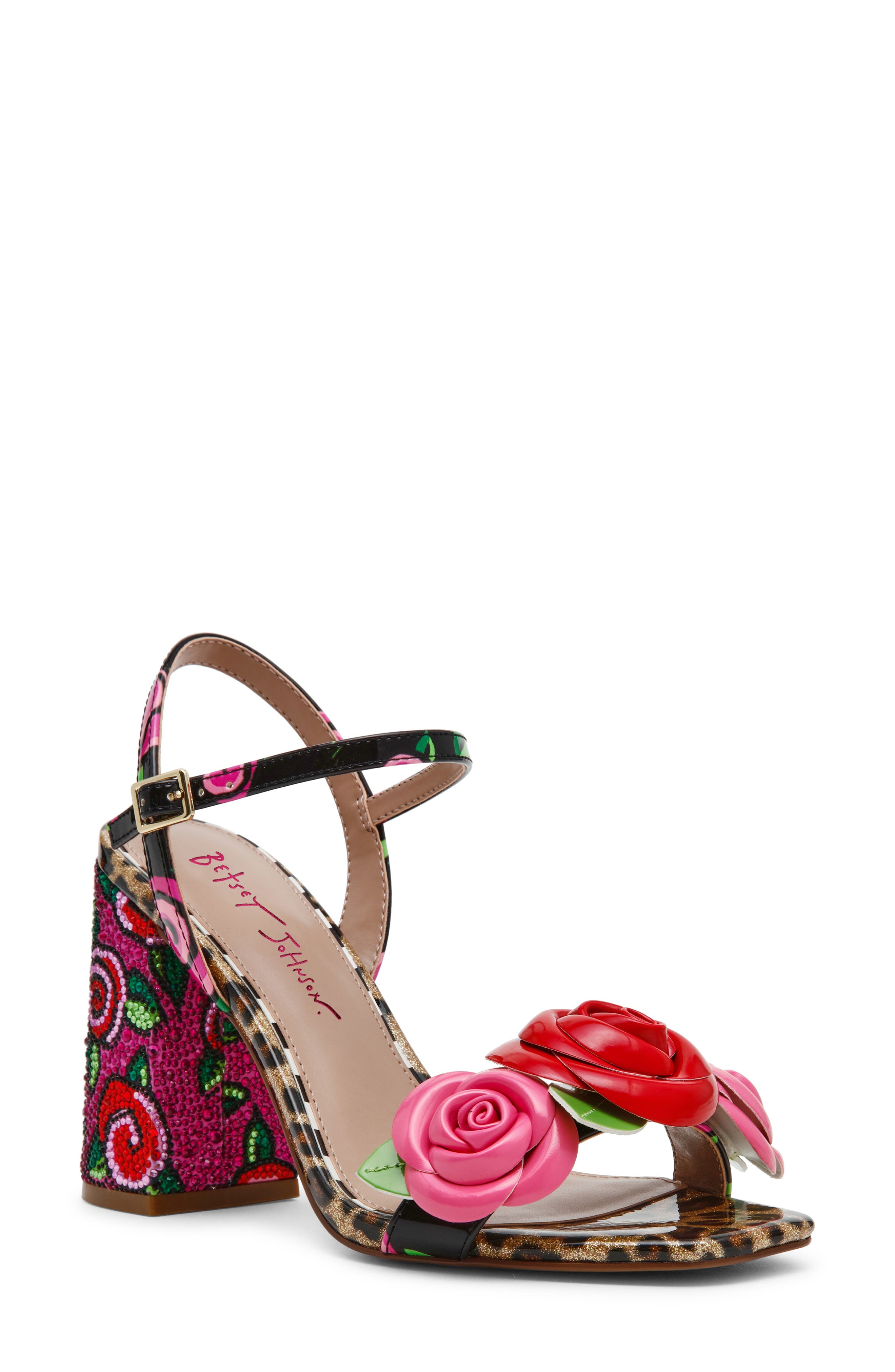 Barett Rose Block Heel Sandal, Main, color, FUSHIA ROSE