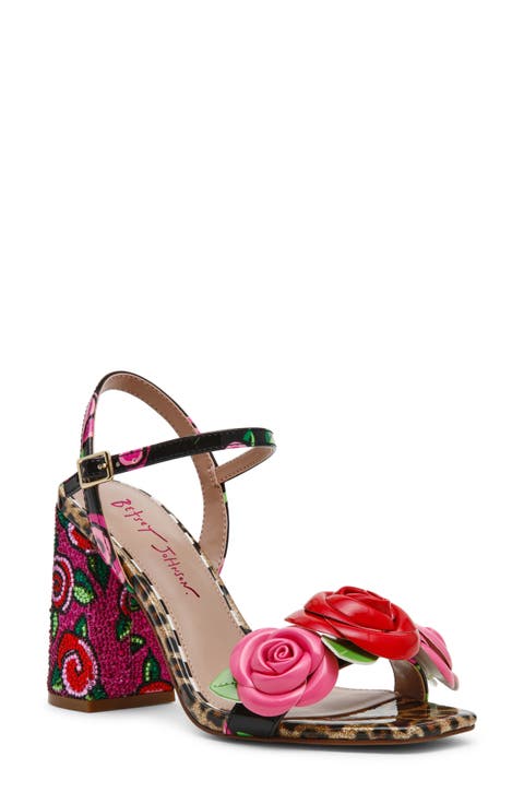 Barett Rose Block Heel Sandal
