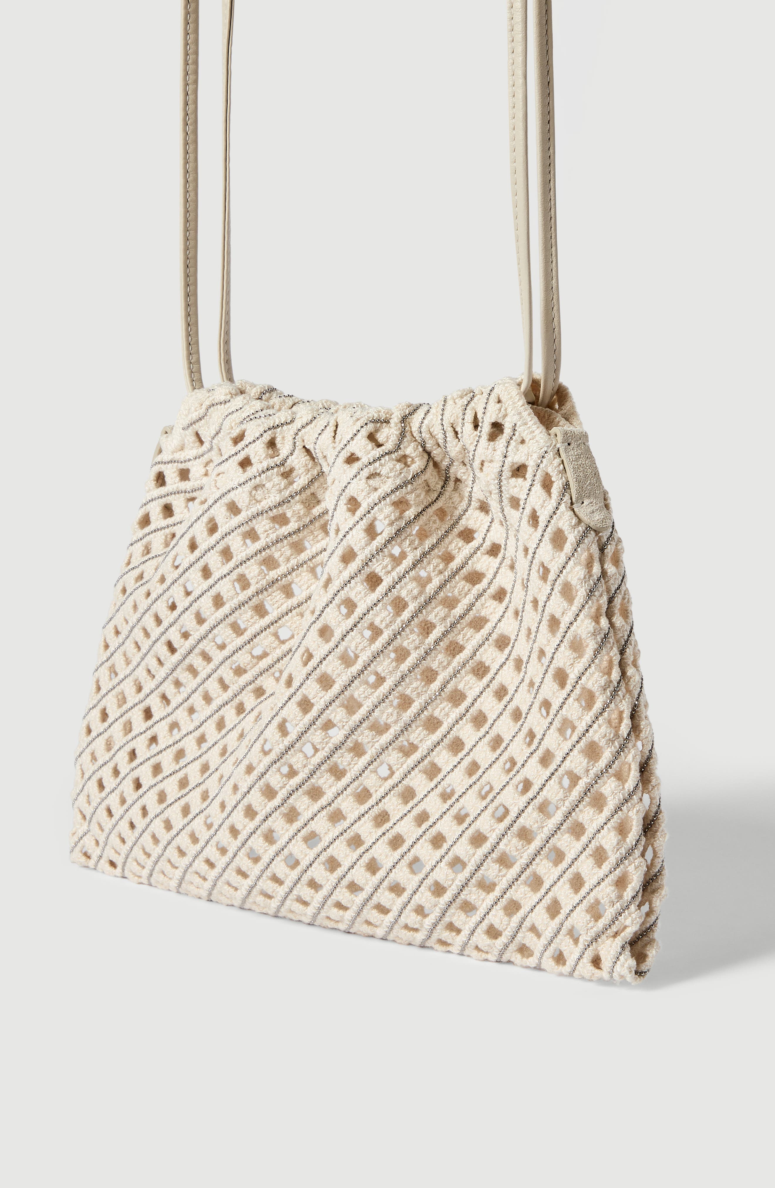 Brunello Cucinelli Net BC Duo pouch bag, Alternate, color, Ivory
