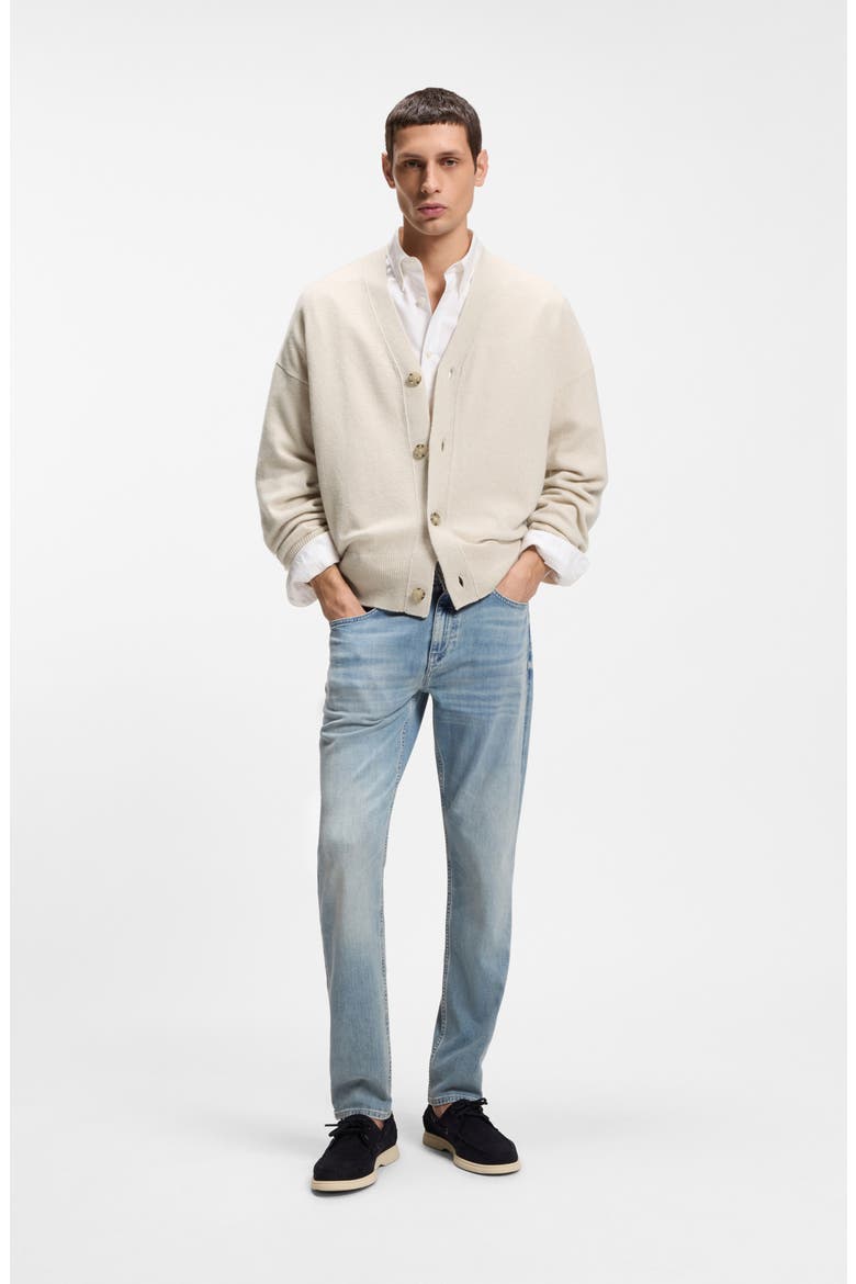 Ucone Virgin Wool Cardigan, Alternate, color, OPEN WHITE