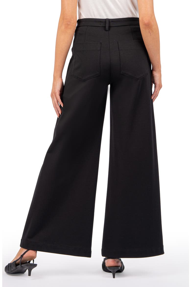 Meg High Waist Super Wide Leg Twill Pants, Alternate, color, BLACK