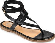 Journee Collection Tangie Snake Embossed Strappy Sandal