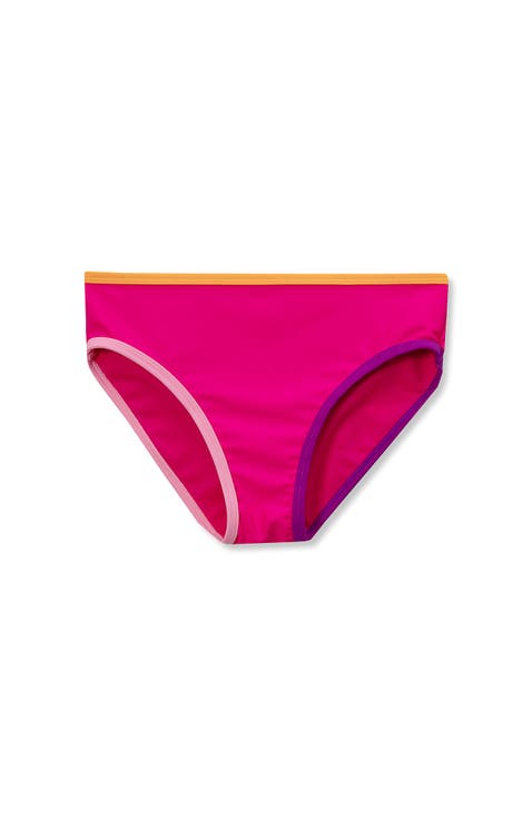Girls Plus Chlorine Resistant Contrast Bikini Bottoms