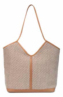 Jelavu Liliana Woven Raffia & Leather Tote Bag