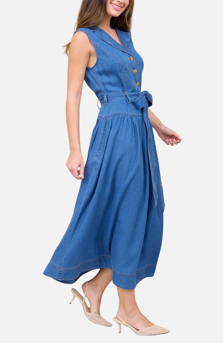 Blu Pepper Tie Waist Denim Dress, Alternate, color, Denim