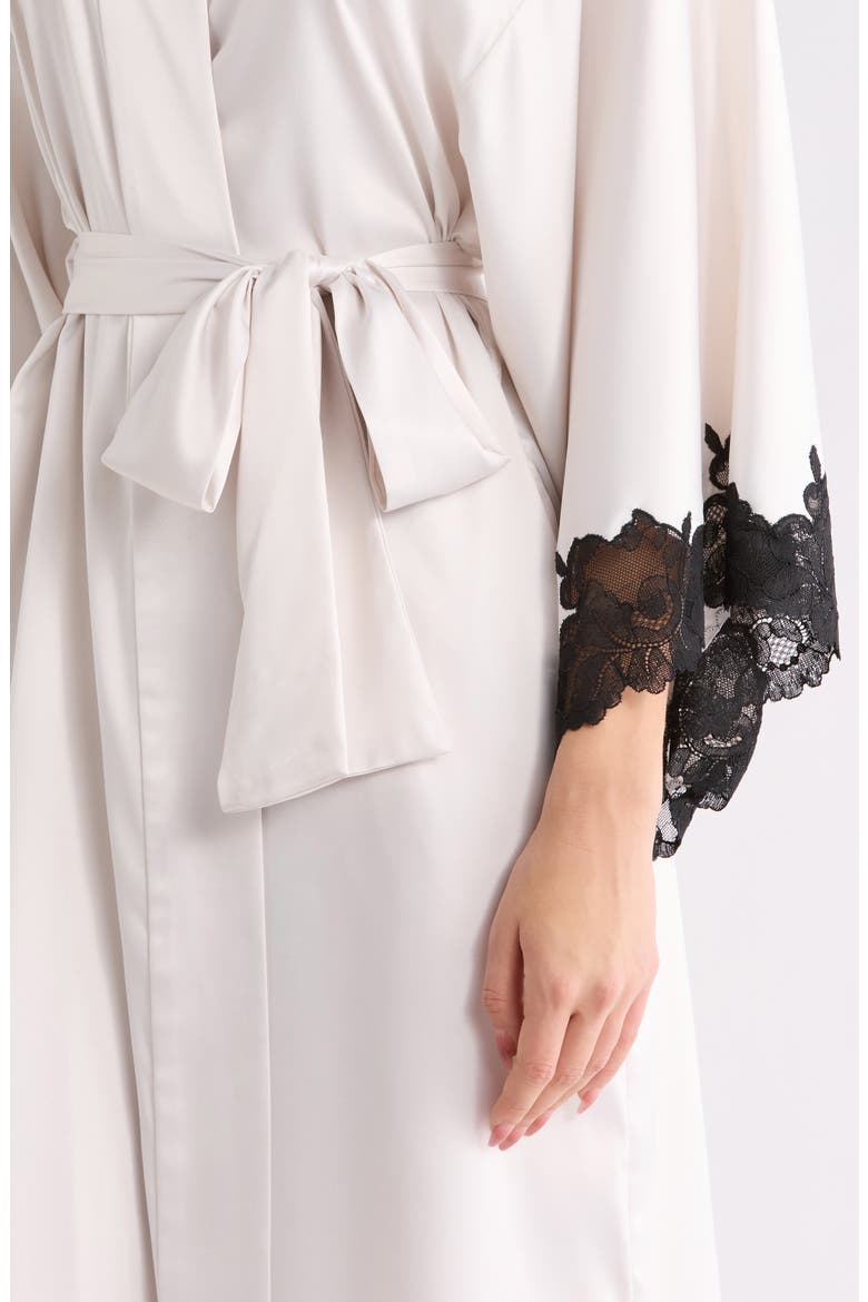 Peony Glamour Satin Robe, Alternate, color, OFF WHITE