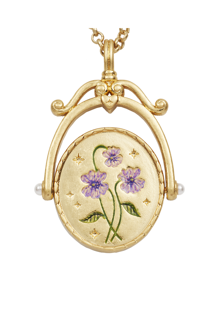 V Initial Violet Gold Spinner Chain Necklace, Alternate, color, Gold