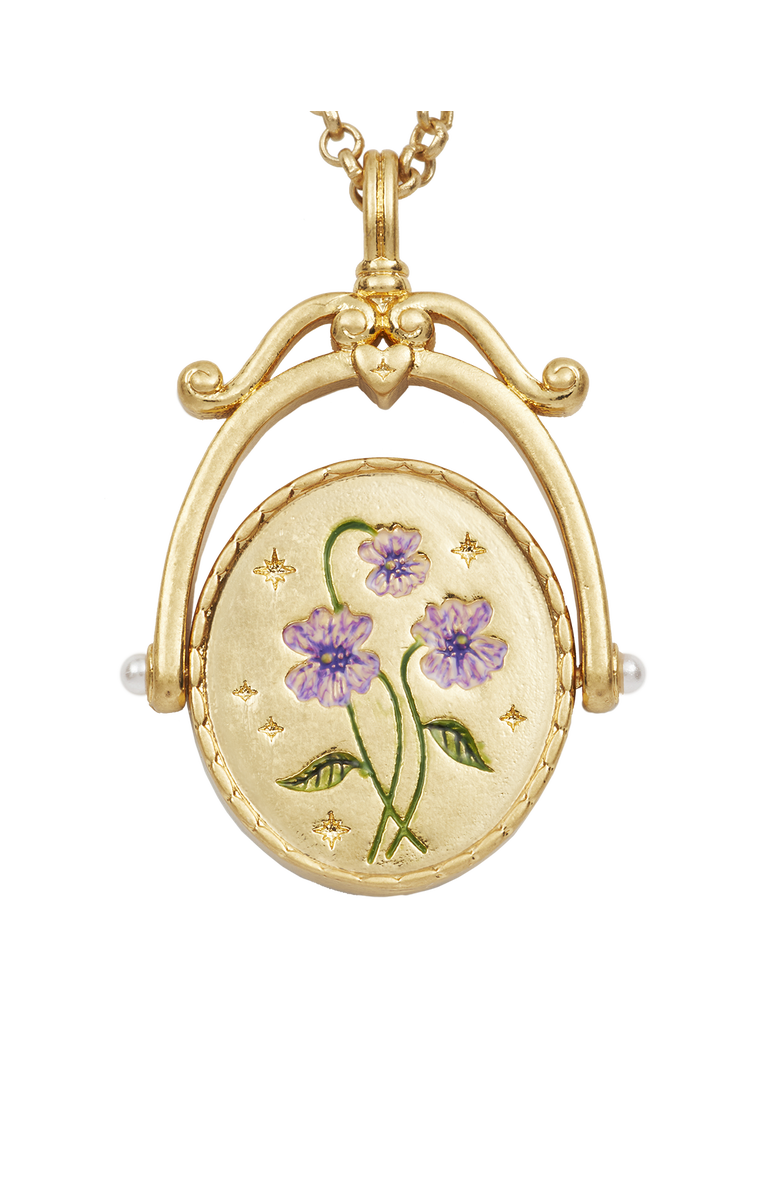 Fable England V Initial Violet Gold Spinner Chain Necklace, Alternate, color, Gold