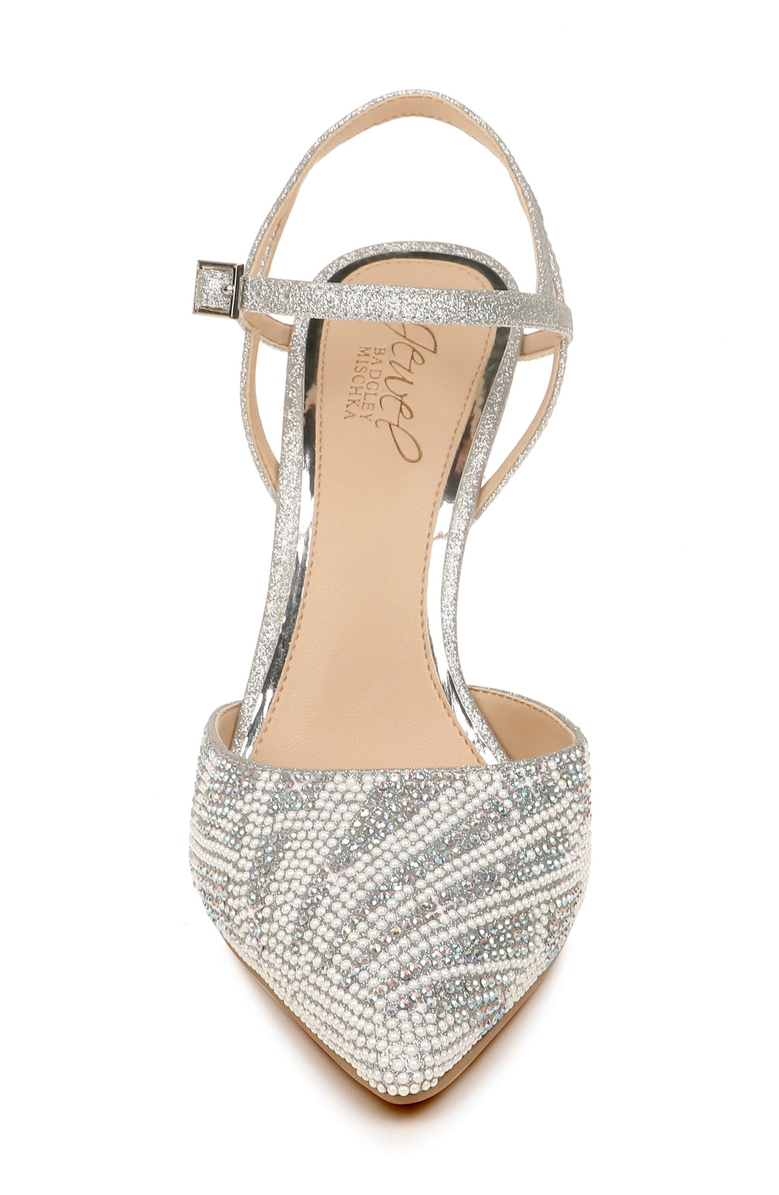 Jewel Badgley Mischka Fedora Crystal Embellished Pointed Toe Pump, Alternate, color, 