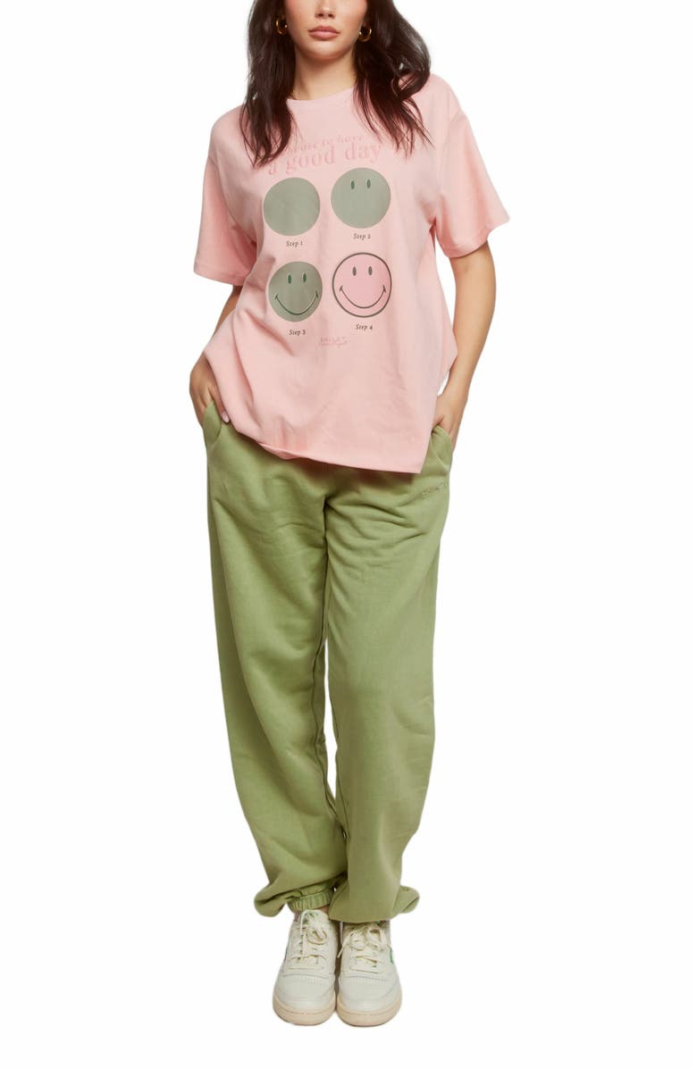 Samii Ryan Smiley Good Day Oversized Tee, Alternate, color, Pink