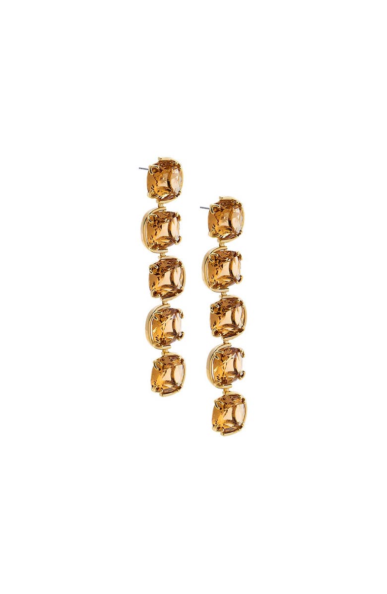 BY ADINA EDEN Square Champagne Drop Stud Earring, Main, color, Topaz Yellow