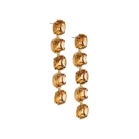 Square Champagne Drop Stud Earring