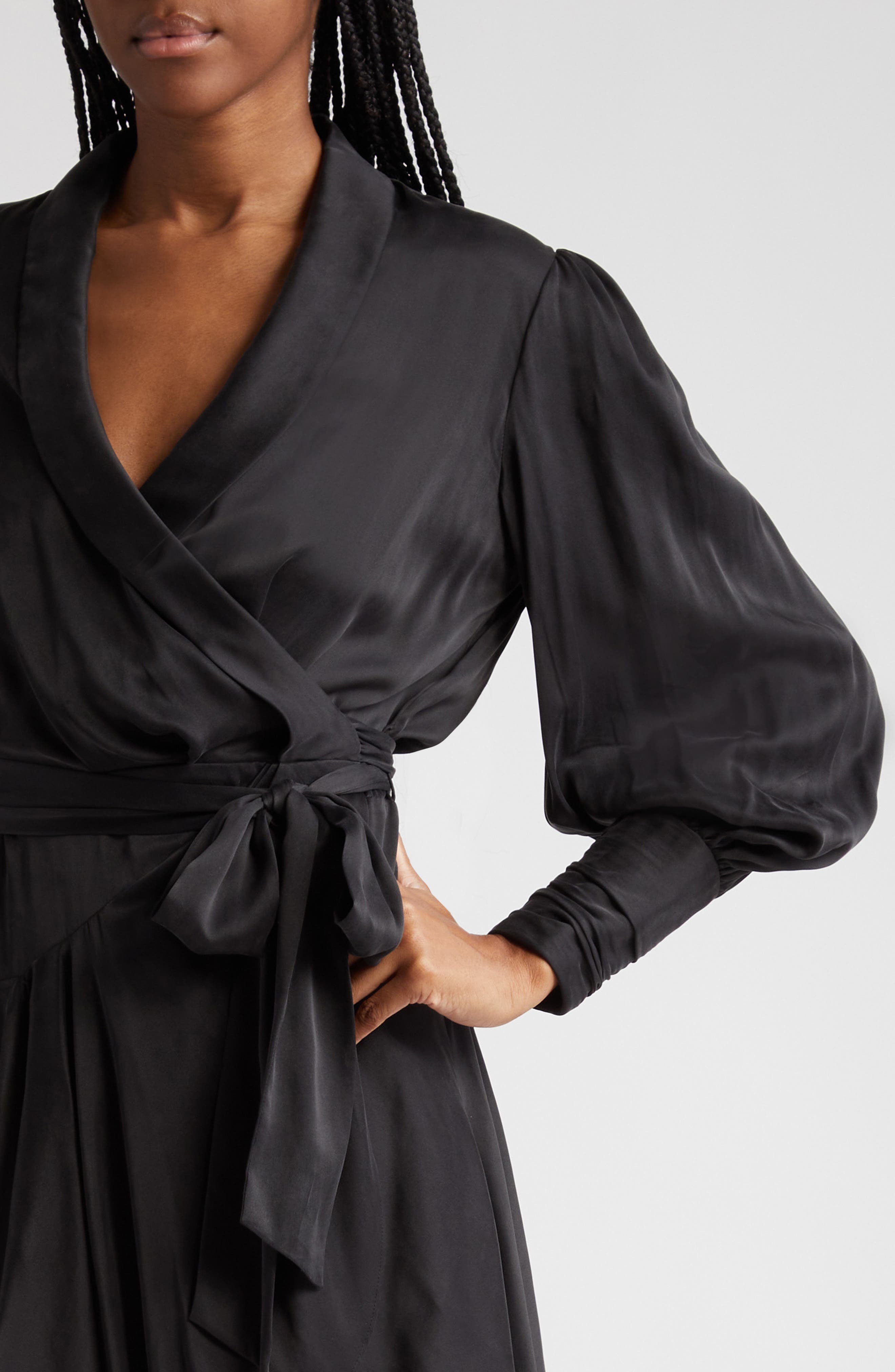 black martina scarf long sleeve wrap mini dress Martina Scarf printed wrap mini dress - FARM RIO - MULTI COLOURED