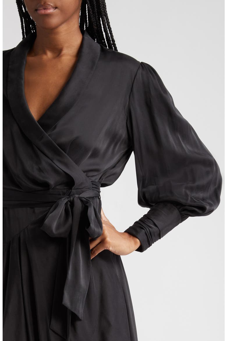 zimmermann silk wrap mini dress black Zimmermann Silk Wrap Mini Dress