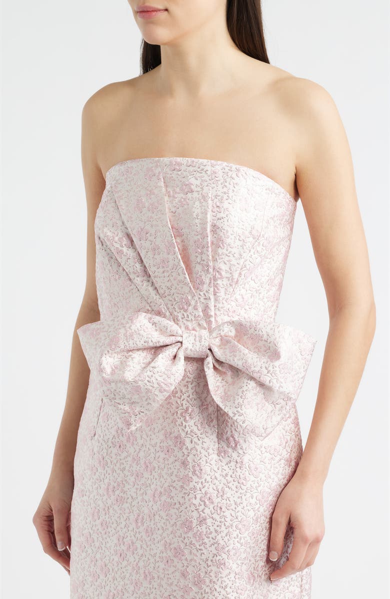 Lilly Pulitzer<sup>®</sup> Tiernan Metallic Floral Embroidery Strapless Column Gown, Alternate, color, Conch Shell Pink Ritsy Ditsy